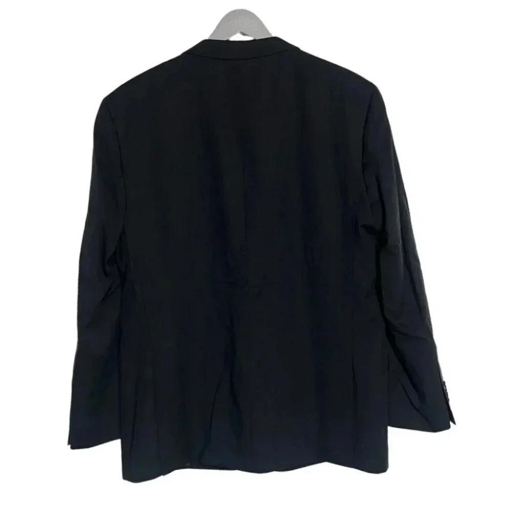 EGARA Men's 46 Regular Black Wool Blend Suit‎ Jacket Blazer